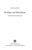 Tapa de Die Essays von Francis Bacon