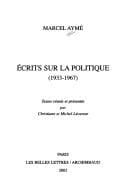 Tapa de Écrits sur la politique (1933-1967)