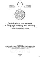 Tapa de Contributions à une rénovation de l'apprentissage et de l'enseignement des langues
