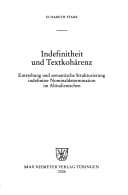 Tapa de Indefinitheit und Textkohärenz