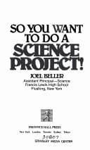 Tapa de So you want to do a science project!