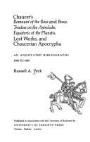 Tapa de Chaucer's Romaunt of the rose and Boece, Treatise on the astrolabe and Equatorie of the planetis, Lost works, and Chaucerian apocrypha