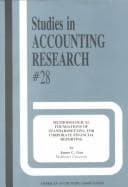 Tapa de Methodological foundations of standardsetting for corporate financial reporting