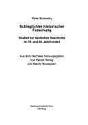 Tapa de Schlaglichter historischer Forschung
