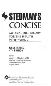 Tapa de Stedmans Concise Medical Dictionary for Health Professional Custom Imprinted