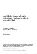Tapa de Análisis del sistema tributario colombiano y su impacto sobre la competitividad