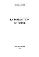 Tapa de La disparition de Sorel