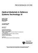 Tapa de Optical materials in defence systems technology III