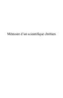 Tapa de Mémoire d'un scientifique chrétien