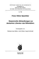 Tapa de Gesammelte Abhandlungen zur deutschen Literatur des Mittelalters