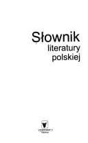 Tapa de Słownik literatury polskiej