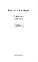 Tapa de Der Fall Hans Mayer