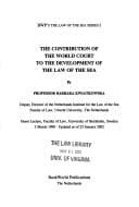 Tapa de The contribution of the World Court to the development of the law of the sea