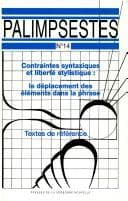 Tapa de Contraintes syntaxiques et liberté stylistique