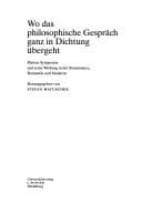 Tapa de Wo das philosophische Gespräch ganz in Dichtung übergeht