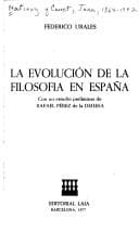 Tapa de La evolución de la filosofia en España