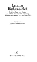Tapa de Lessings Büchernachlass