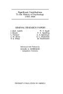 Tapa de Seminal research papers