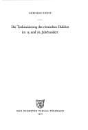 Tapa de Die Toskanisierung des römischen Dialektsim 15. und 16. Jahrhundert