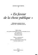 Tapa de En faveur de la chose publique