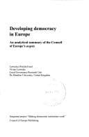 Tapa de Developing democracy in Europe