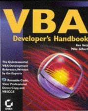 Tapa de VBA developer's handbook