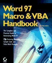 Tapa de Word 97 macro & VBA handbook