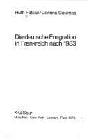 Tapa de Die deutsche Emigration in Frankreich nach 1933