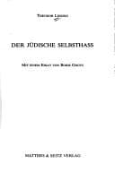 Tapa de Der Jüdische Selbsthass