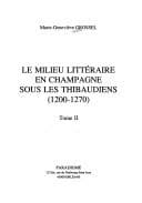 Tapa de Le Milieu littéraire en Champagne sous les Thibaudiens