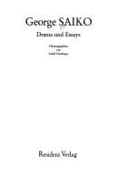 Tapa de Drama und Essays