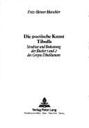 Tapa de Die poetische Kunst Tibulls