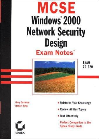 Tapa de MCSE Windows 2000 network security design exam notes