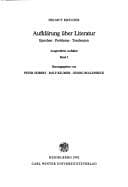 Tapa de Aufklärung über Literatur