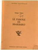 Tapa de Le parole di Sbarbaro