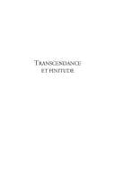 Tapa de Transcendance et finitude
