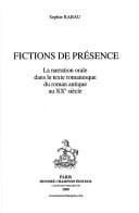 Tapa de Fictions de présence