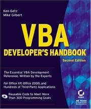 Tapa de VBA developer's handbook