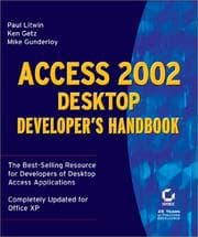 Tapa de Access 2002 desktop developer's handbook