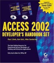 Tapa de Access 2002 Developer's Handbook Set
