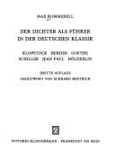 Tapa de Der Dichter als Führer in der deutschen Klassik