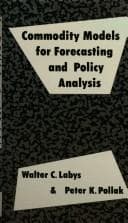 Tapa de Commodity models for forecasting and policy analysis