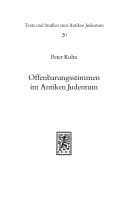 Tapa de Offenbarungsstimmen im Antiken Judentum