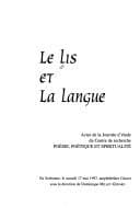 Tapa de Le Lis et la langue