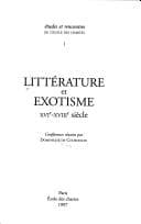 Tapa de Litt©♭rature et exotisme, XVIe-XVIIIe si©·cle
