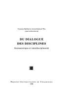 Tapa de Du dialogue des disciplines