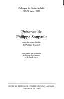 Tapa de Pr©♭sence de Philippe Soupault