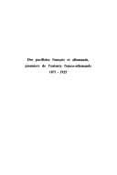 Tapa de Des pacifistes français et allemands, pionniers de l'entente franco-allemande, 1871-1925