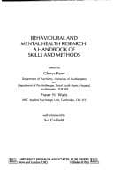 Tapa de Behavioural and mental health research