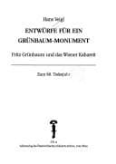 Tapa de Entwürfe für ein Grünbaum-Monument